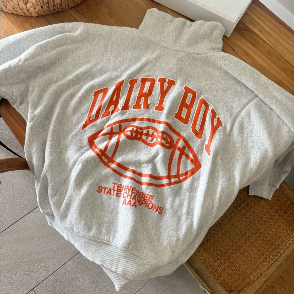 Gray and Orange Dairy Boy Sweatshirt